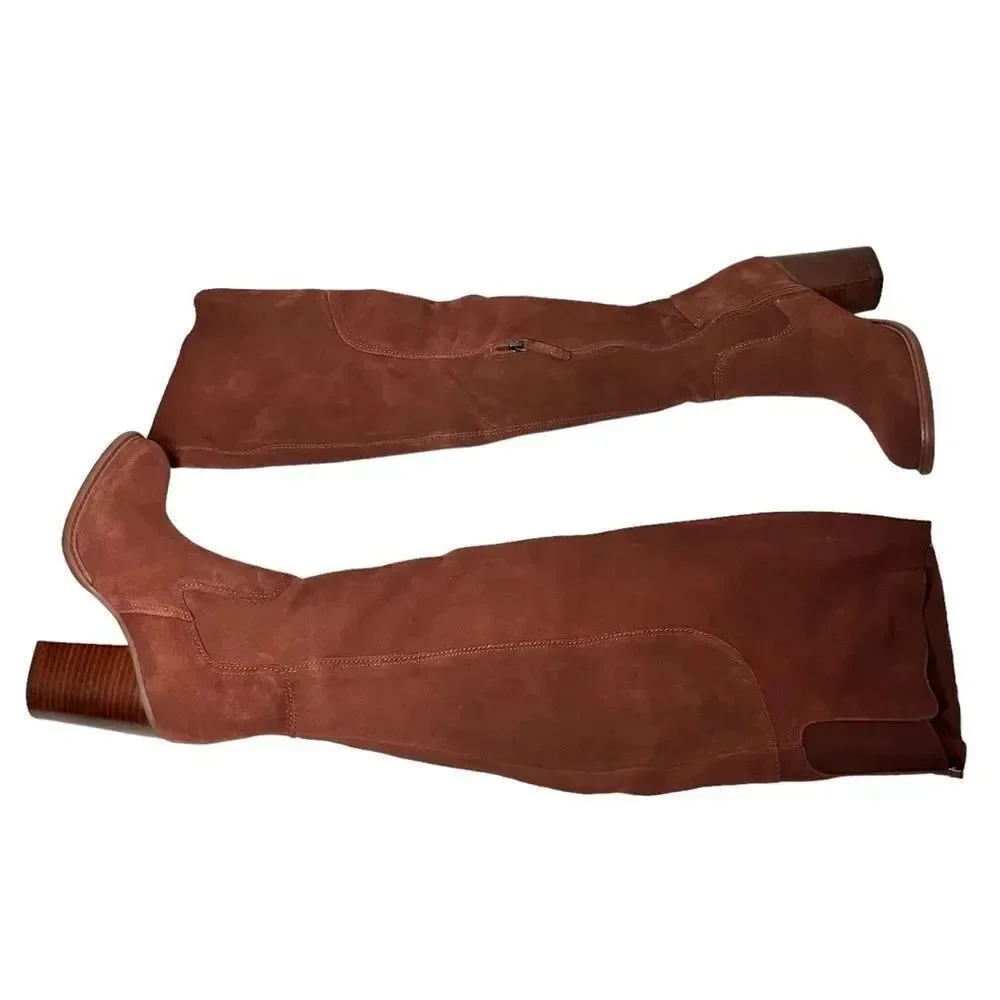 Kelsi Dagger Logan Suede Wide Calf Over the Knee Boots